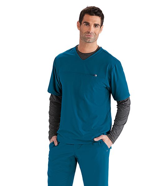 Zdravotnické oblečení - Zdravotnické oblečení - Pánská zdravotnická halena BARCO WELLNESS TOMMY - karibská modrá | medical-uniforms